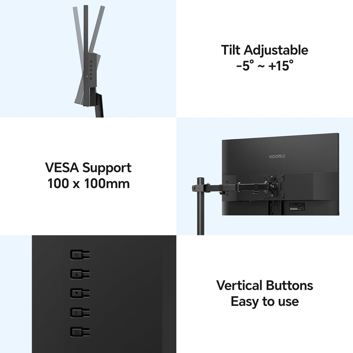 KOORUI 22 Inch Computer Monitor Full HD 1080P 100Hz - Image 4