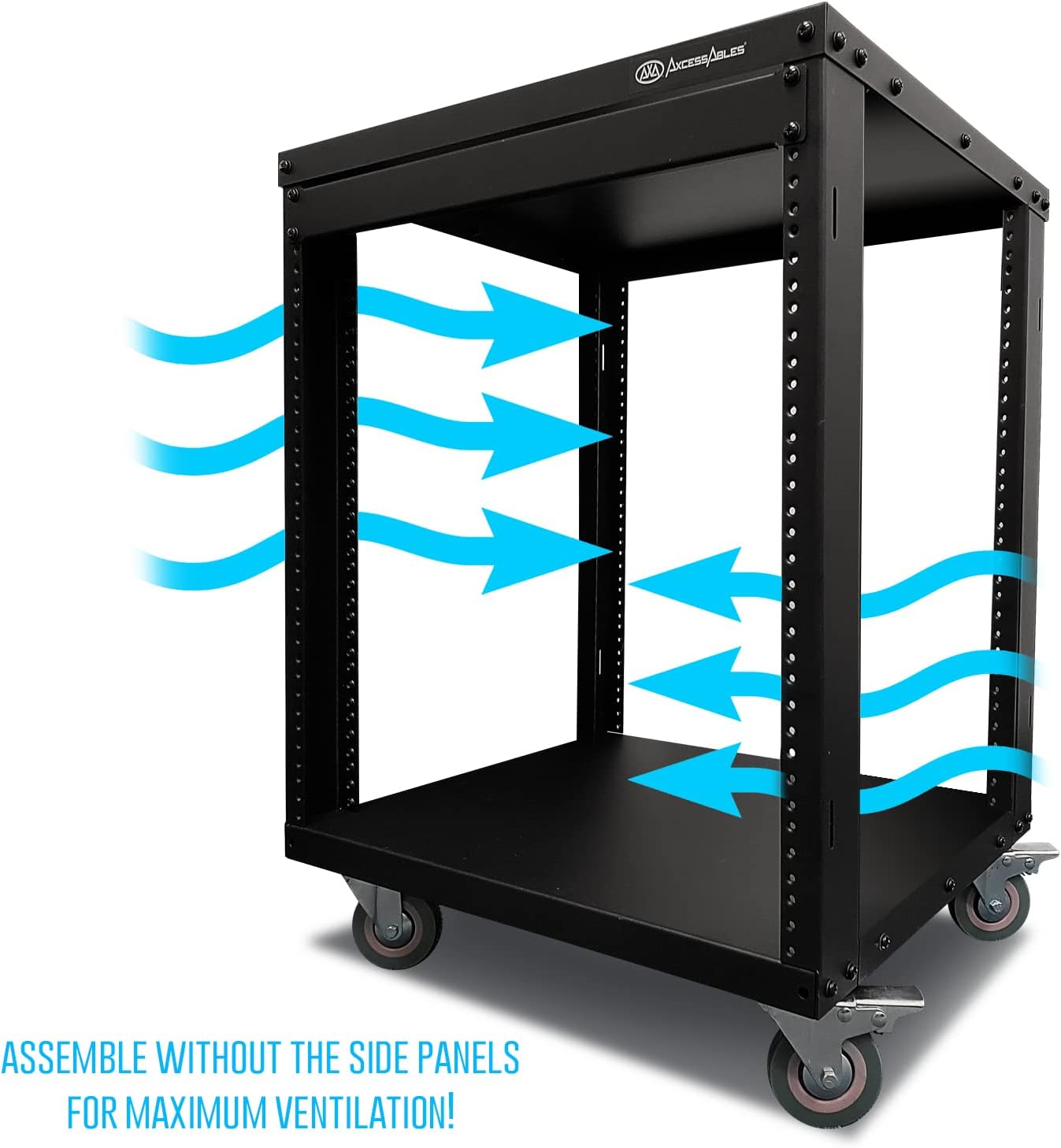 AxcessAbles 12U AV Equipment Rack 19-Inch Steel Open - Image 4
