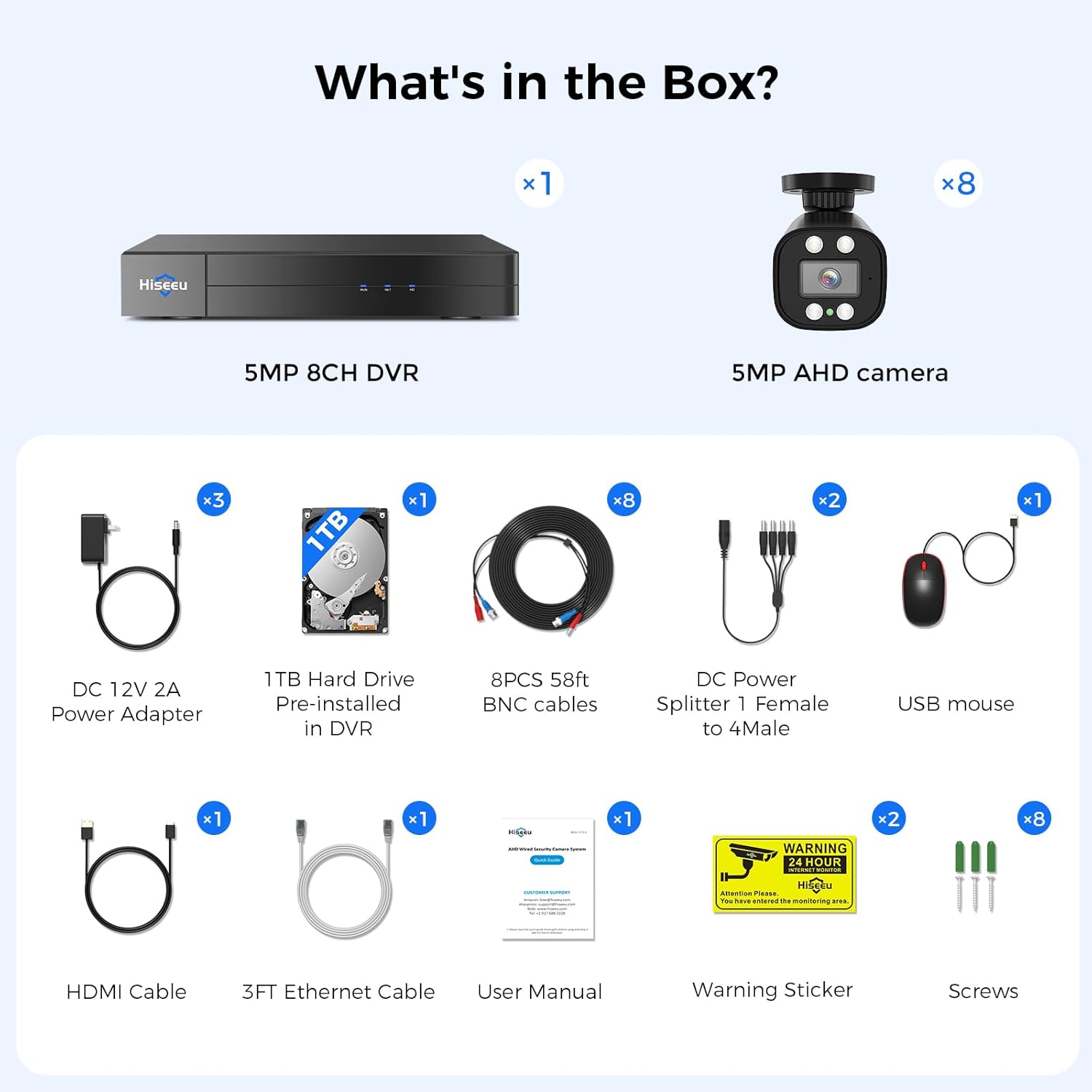 Hiseeu 3K Wired Outdoor Security Camera System - Image 2