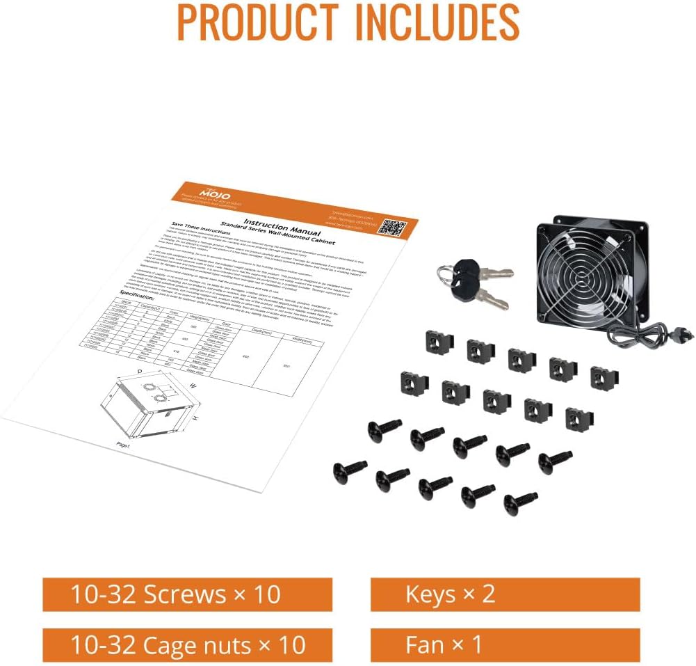 Tecmojo 6U Wall Mount Server Cabinet IT Network Rack Enclosure Lockable Door and Side Panels Black - Image 2