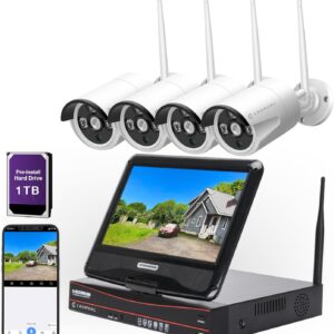 10CH Expandable Wireless Security Camera System with 10.1"