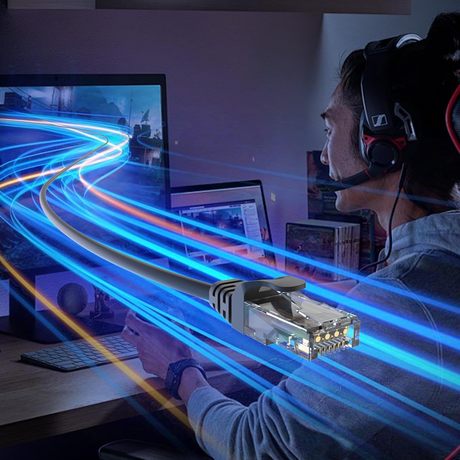 cat 6 ethernet Cable 100 ft Heavy Duty Internet Cable - Image 3