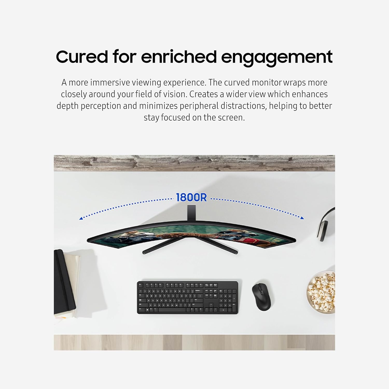 Samsung 27" Essential S3 (S36GD) Series FHD 1800R Curved Computer Monitor - Image 13