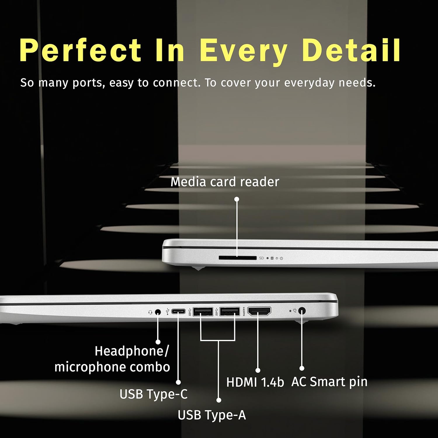 HP Stream 14" HD BrightView Laptop, Intel Celeron N150 - Image 3