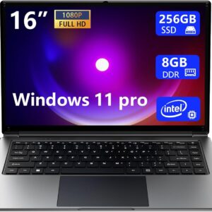 Laptop 16-inch 8GB DDR 256GB SSD Portable Laptop