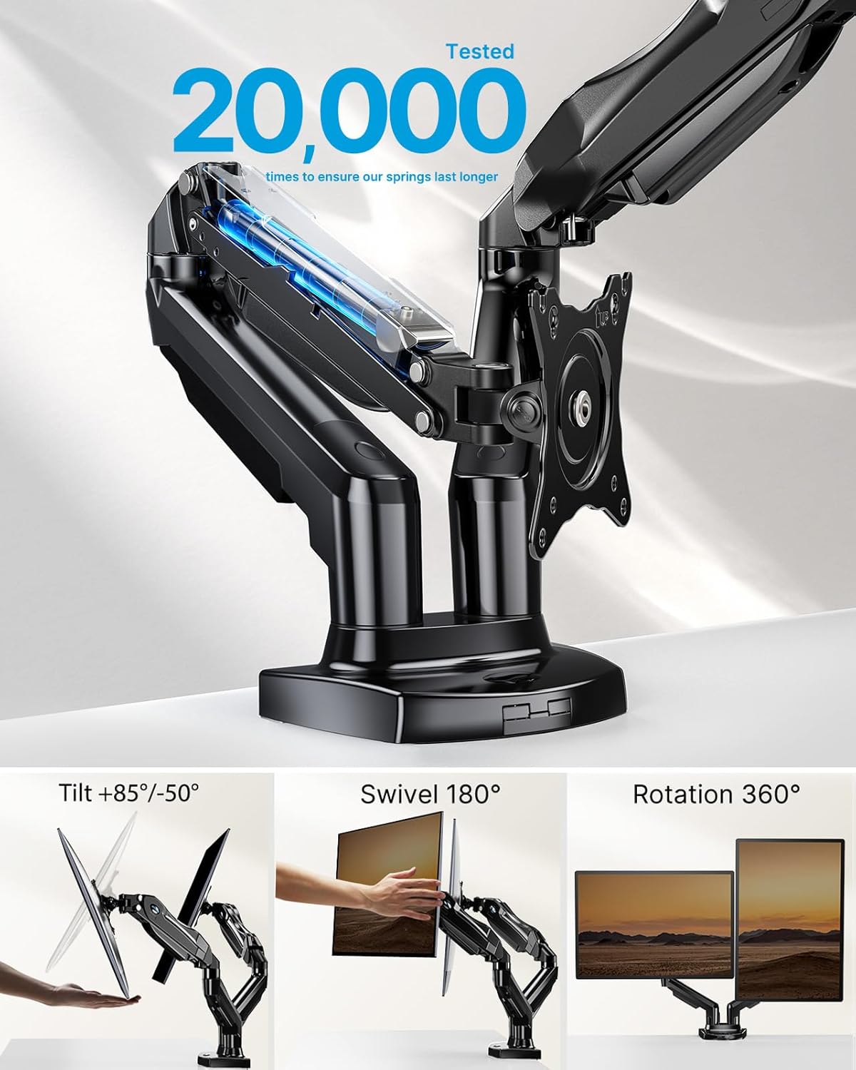 HUANUO Dual Monitor Stand - Full Adjustable - Image 8