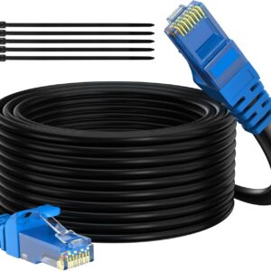 Adoreen Cat 6 Outdoor Ethernet Cable 100 Ft Black
