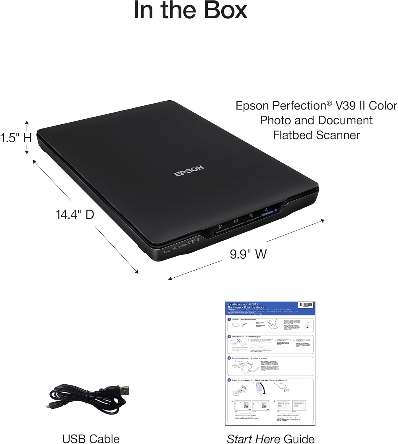 Epson - Perfection V39 II - Color Photo and Document Flatbed Scanner - Image 3