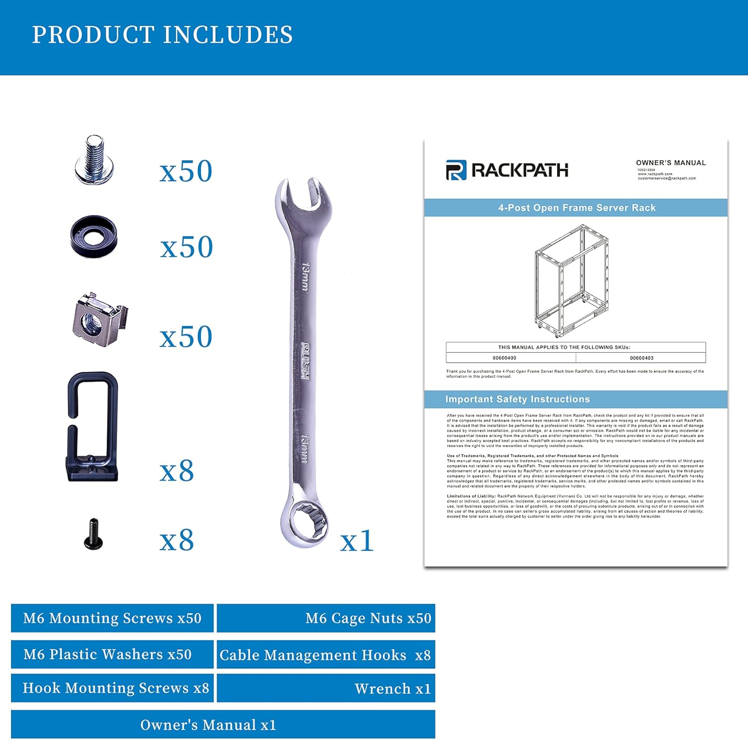 RackPath 25U Open Frame Server Rack - Image 2
