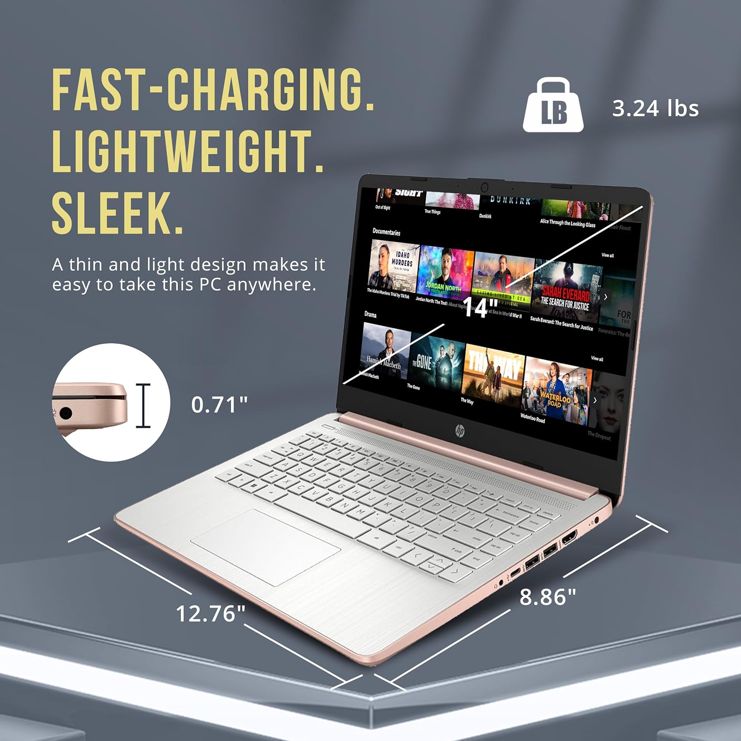HP Stream 14" HD BrightView Laptop - Image 3