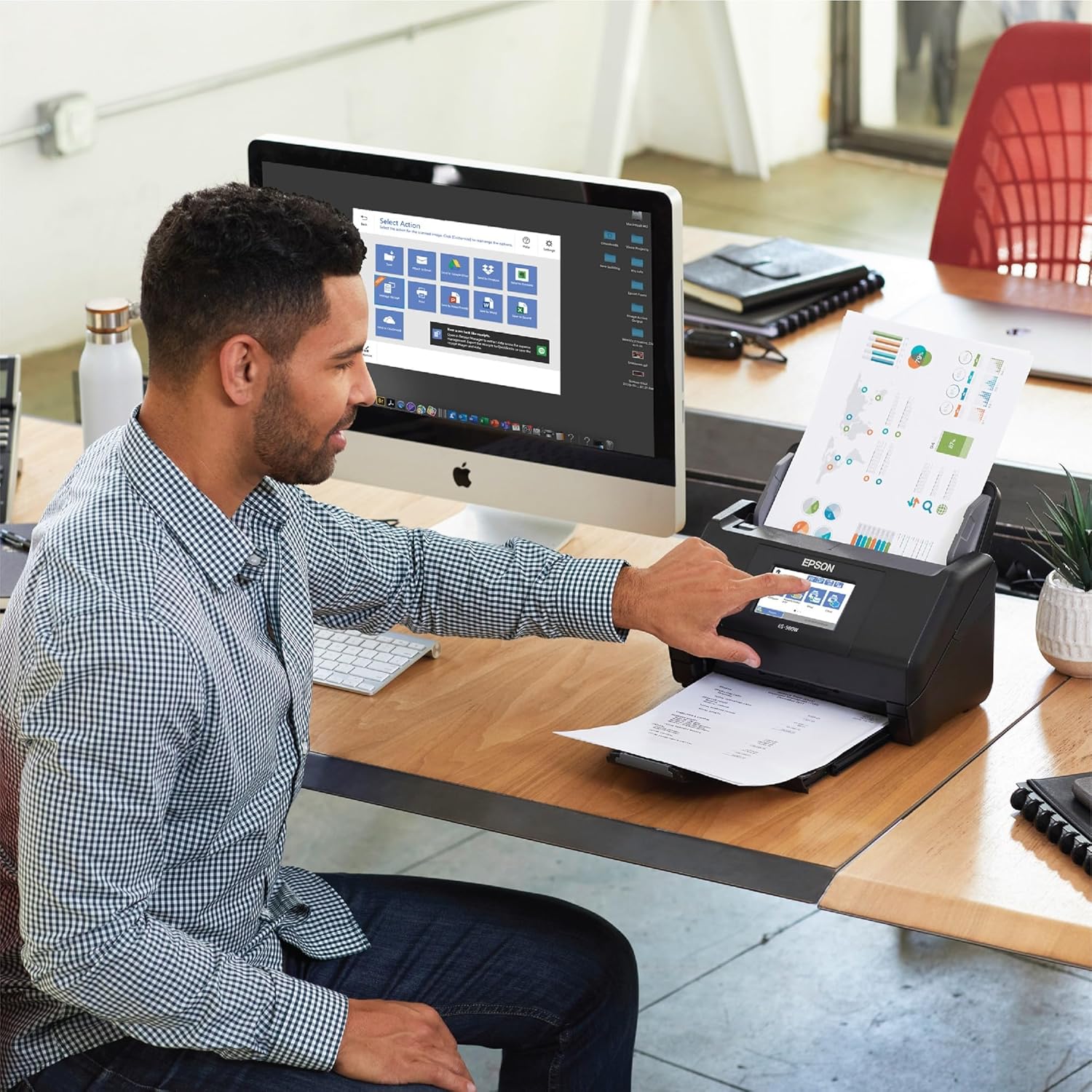 Epson Workforce ES-580W Wireless Color Duplex Desktop - Image 4