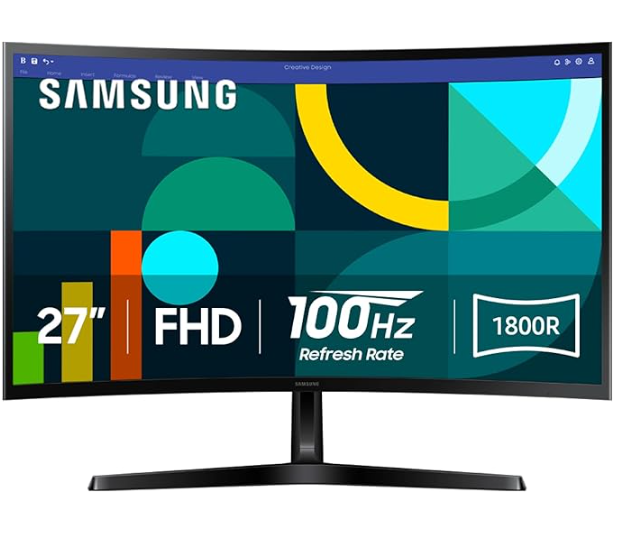 Samsung 27" Essential S3 (S36GD) Series FHD 1800R Curved Computer Monitor