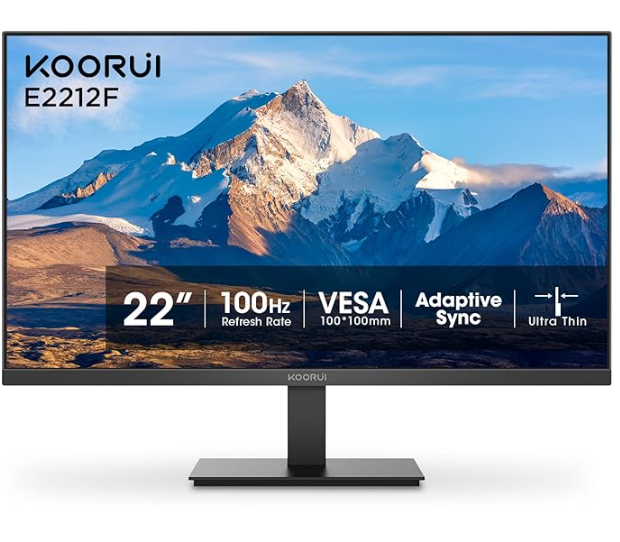 KOORUI 22 Inch Computer Monitor Full HD 1080P 100Hz