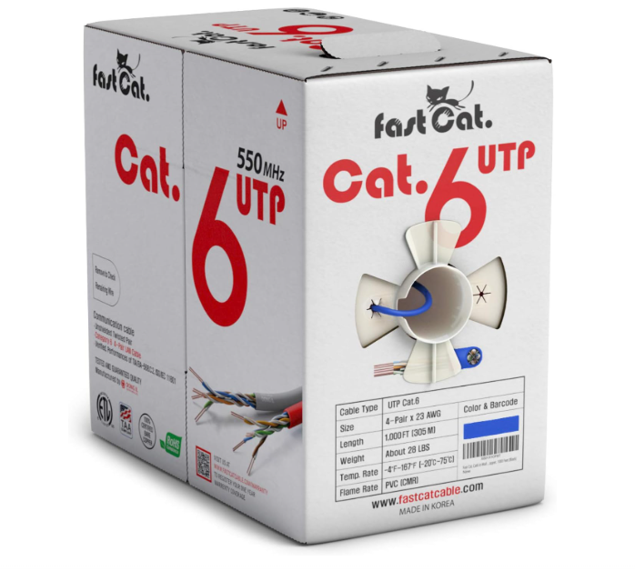 fast Cat. Cat 6 Ethernet Cable 1000ft (Blue)