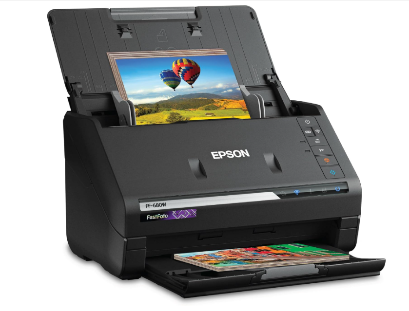 Epson FastFoto FF-680W Wireless High-Speed Photo and Document Scanning System, Black